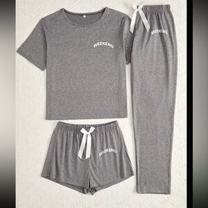 3 piece Weekend Gray Loungewear Set